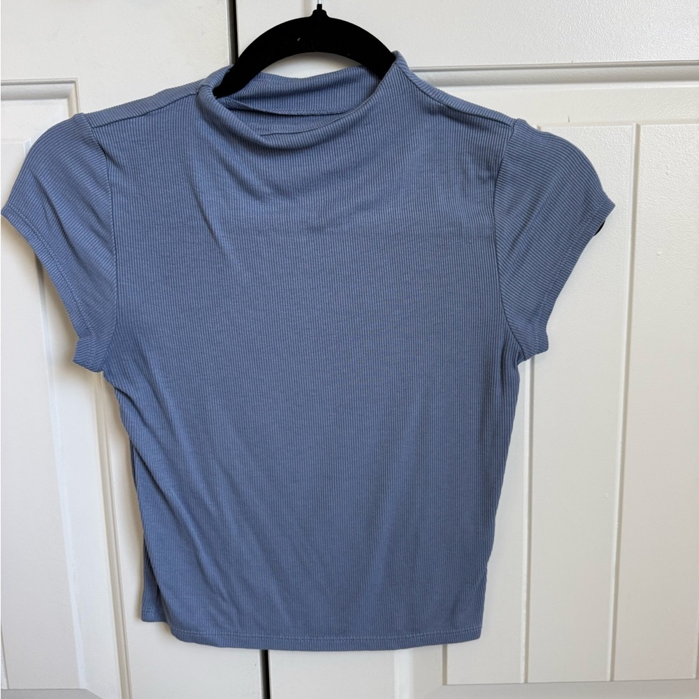 Wild Fable Blue Ribbed Crop Top